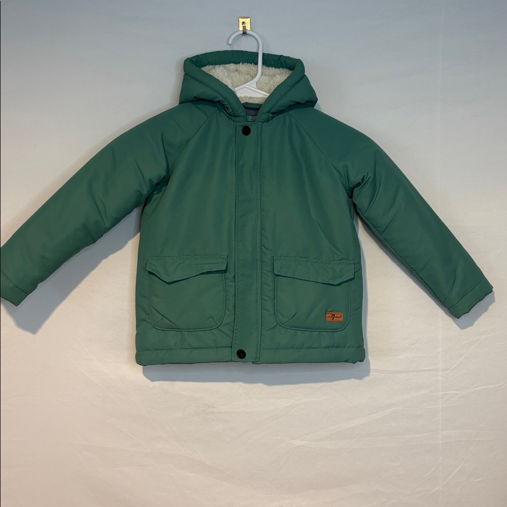 7 For All Mankind Kids' Zip Up Fleece with Hood, Size 4T, Green
